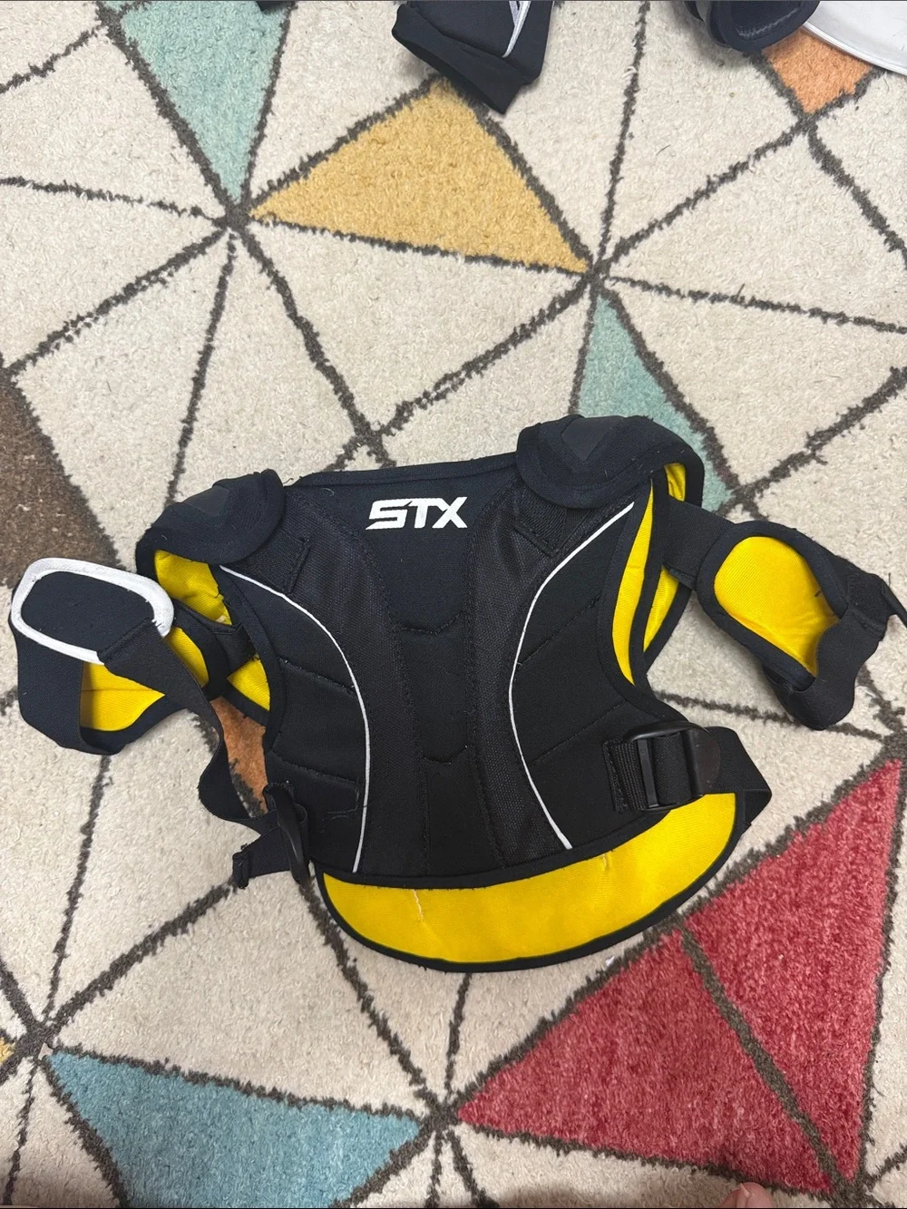 STX Kids' Black & Yellow Shoulder Pads - Protective Top LAX